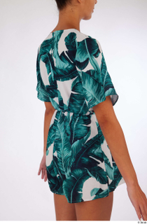 Jade Tropical print V-neck romper casual dressed upper body 0006.jpg